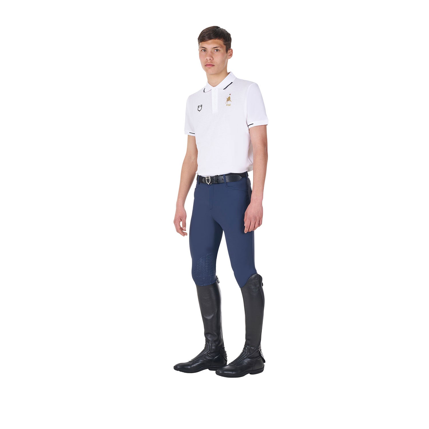 Men's three-button training polo shirt Equestro X FISE