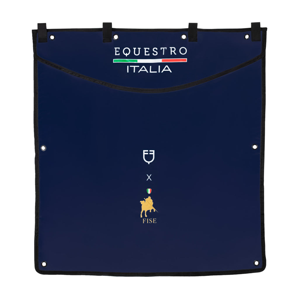Long stable curtain with embroidered logo Equestro X FISE