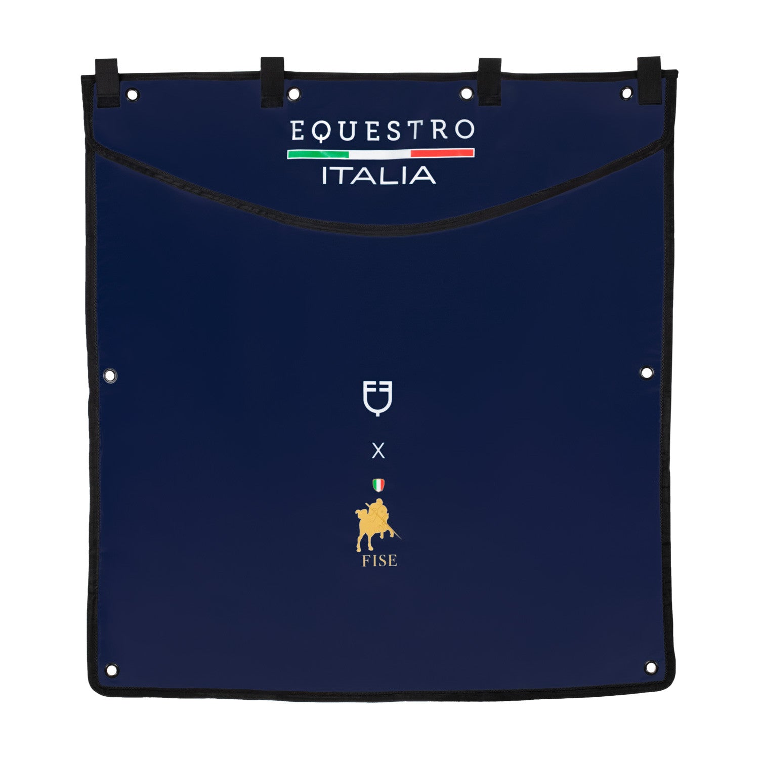 Long stable curtain with embroidered logo Equestro X FISE