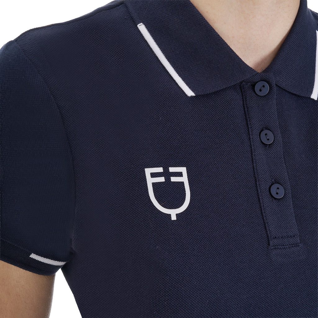 Women's three-button training polo shirt Equestro X FISE