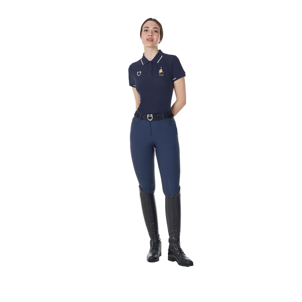 Women's three-button training polo shirt Equestro X FISE