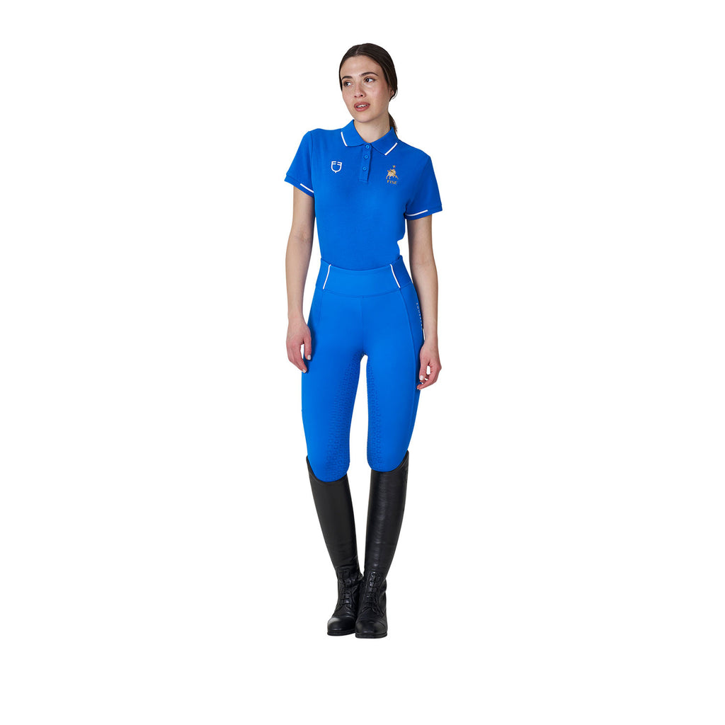 Women's three-button training polo shirt Equestro X FISE