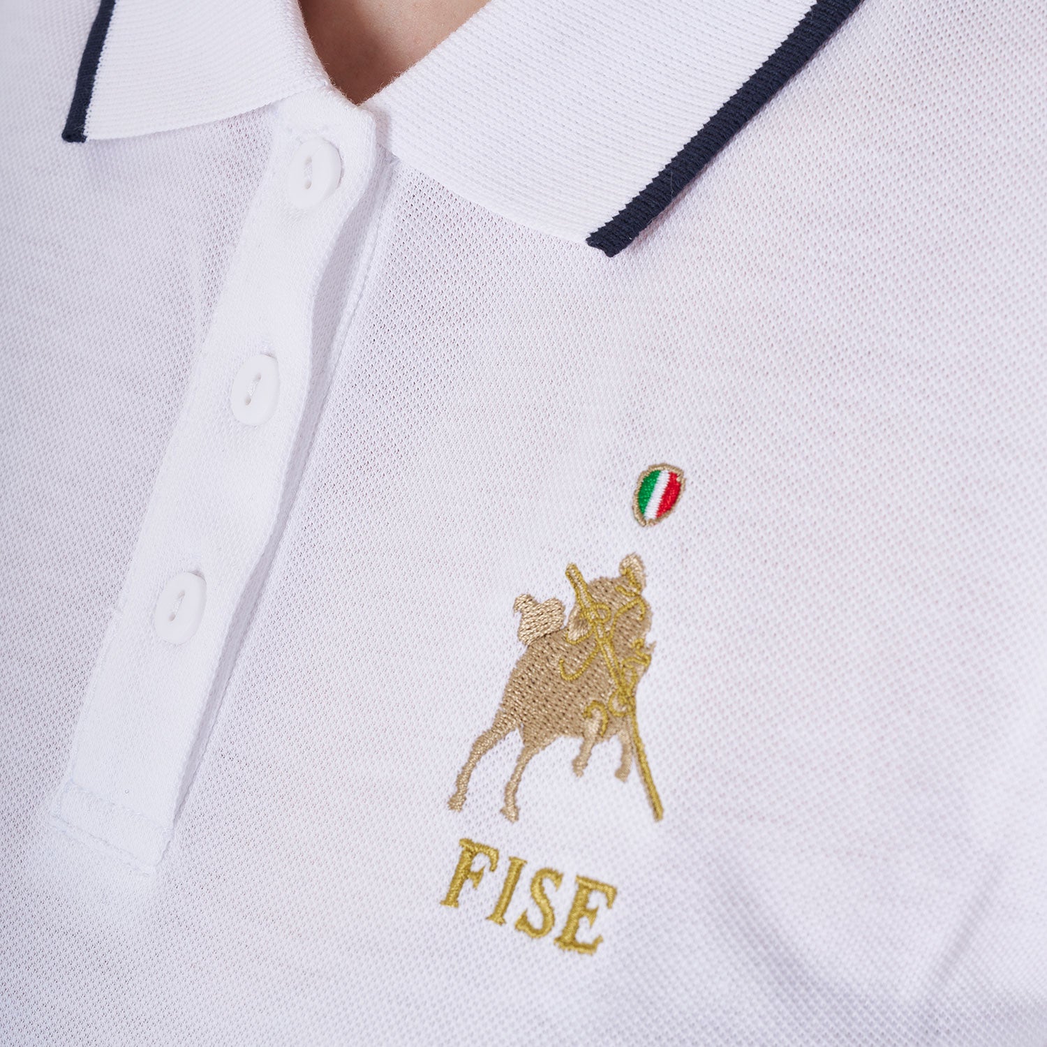Women's three-button training polo shirt Equestro X FISE