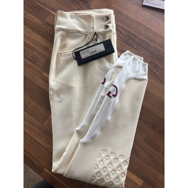 Cavalleria Toscana High Waist Knee Patch Breech PAD090 - Cream IT40
