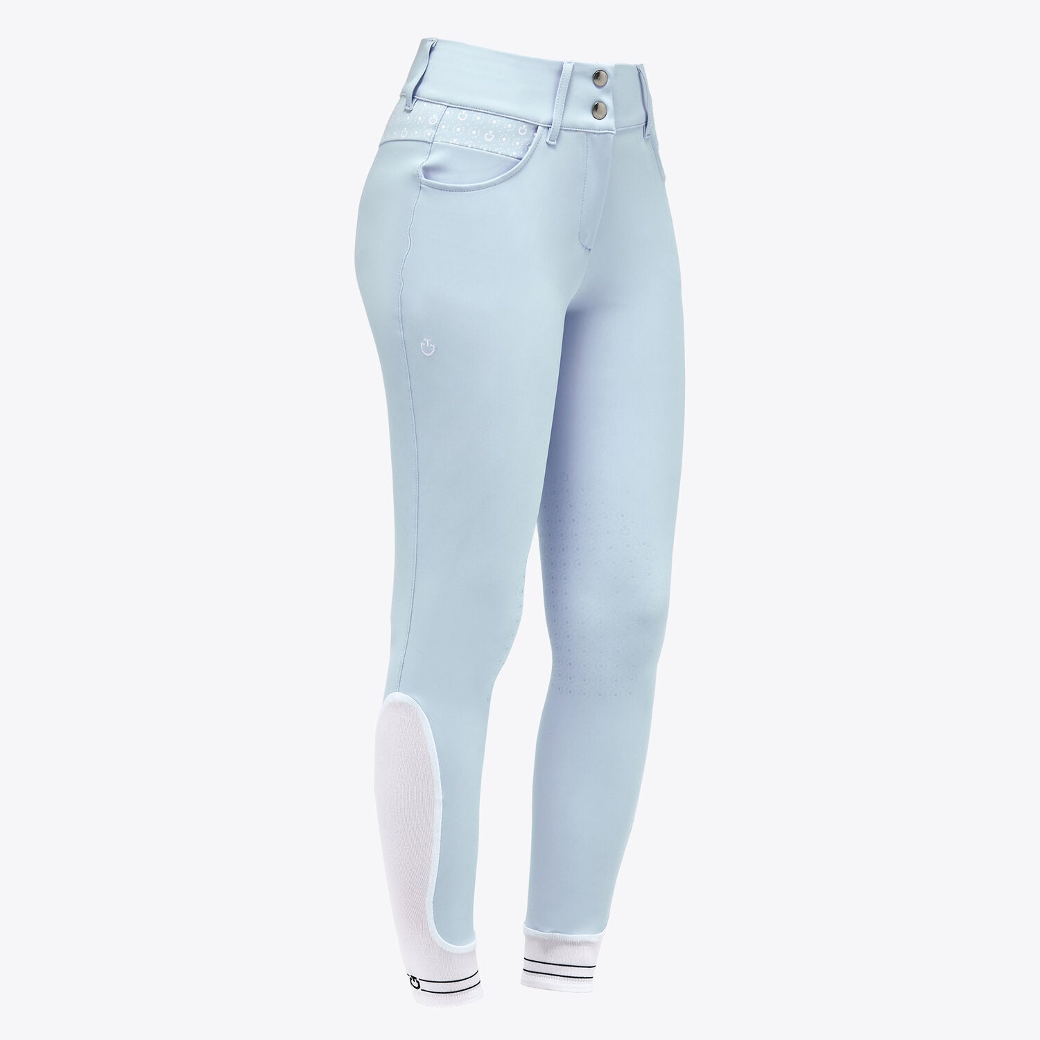 Cavalleria Toscana High Waist Knee Patch Breech PAD192 - Powder Blue IT40