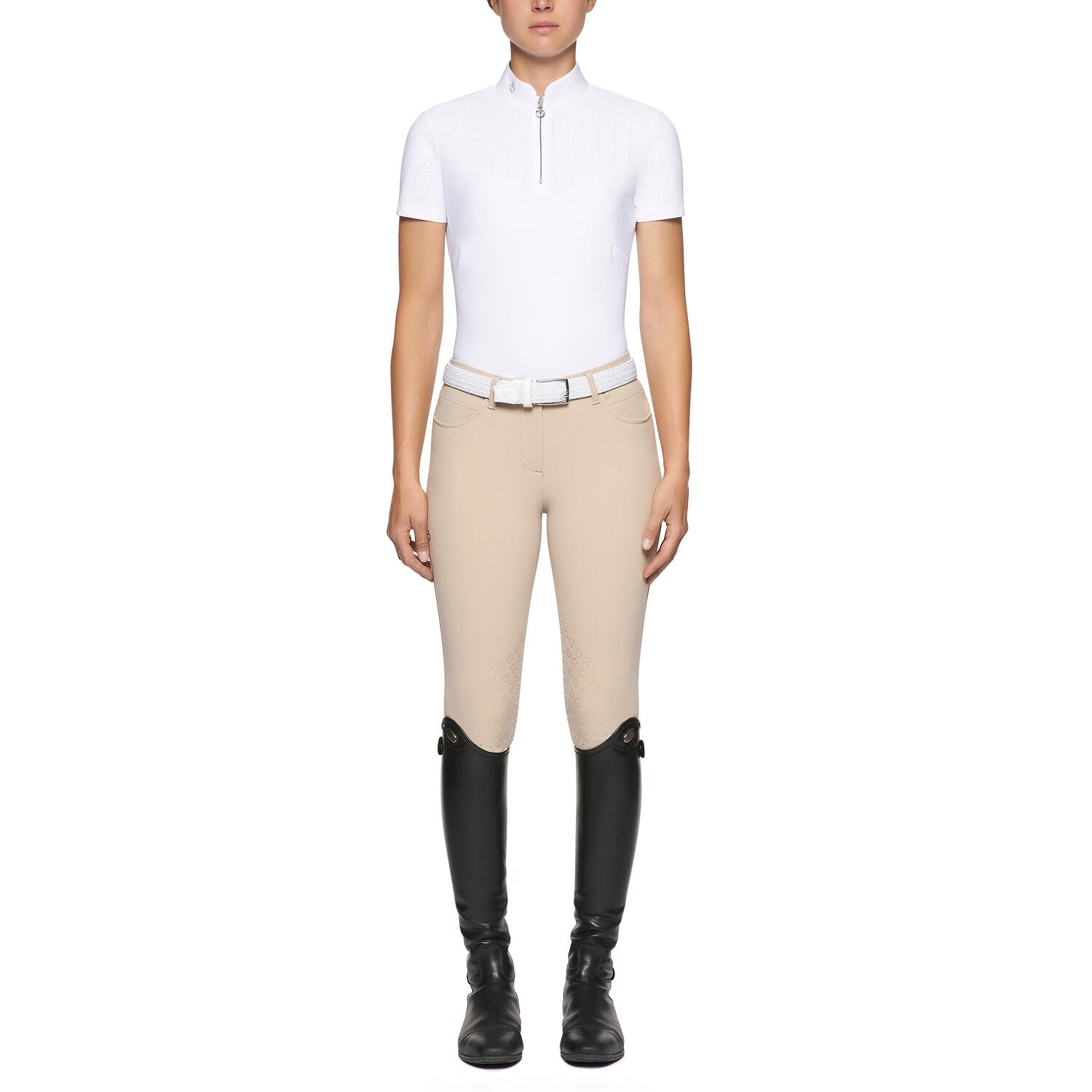 Cavalleria Toscana Perforated Jersey Competition Polo - POD114