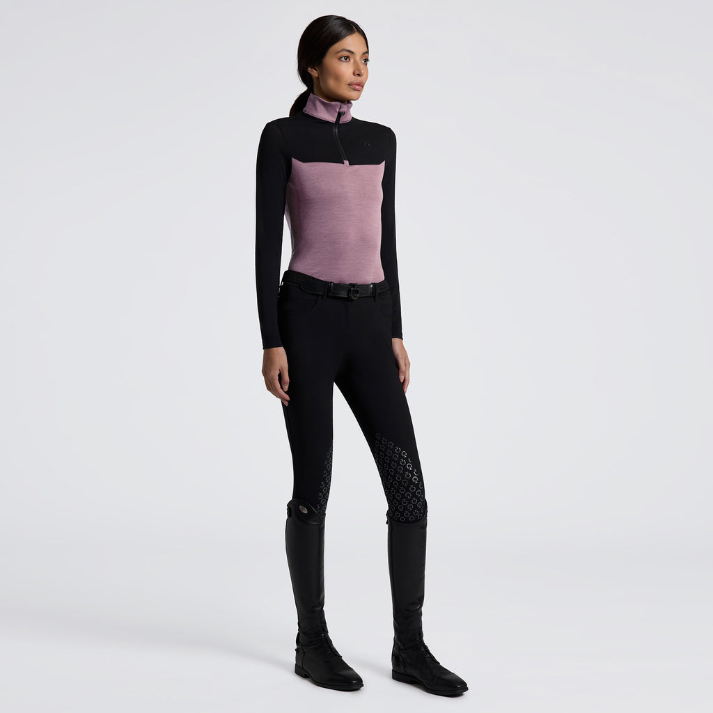 CT AW25 Tech Wool Half Zip Polo - Grape Shake/Black