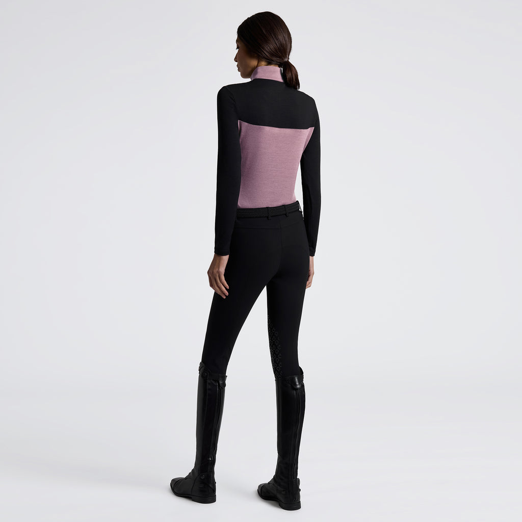 CT AW25 Tech Wool Half Zip Polo - Grape Shake/Black