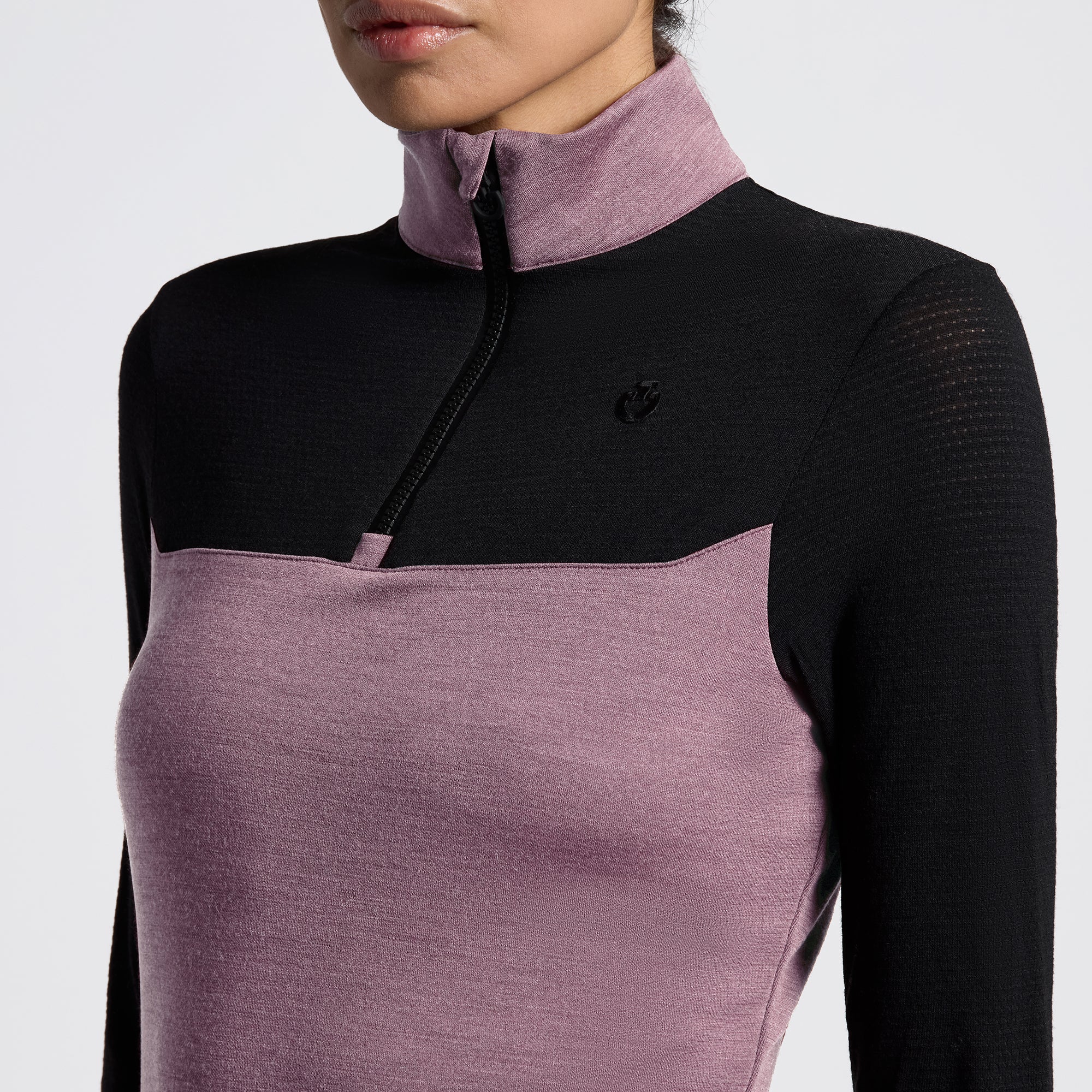 CT AW25 Tech Wool Half Zip Polo - Grape Shake/Black - Preorder here
