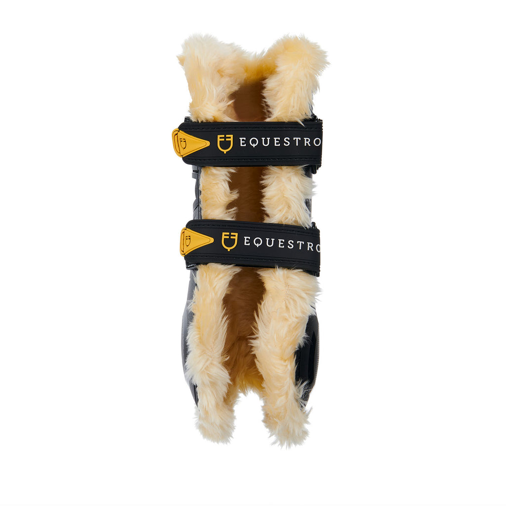 Tendon boots in polyurethane with synthetic lambskin
