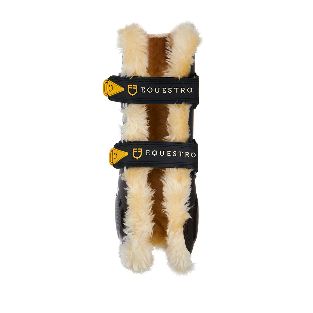 Tendon boots in polyurethane with synthetic lambskin