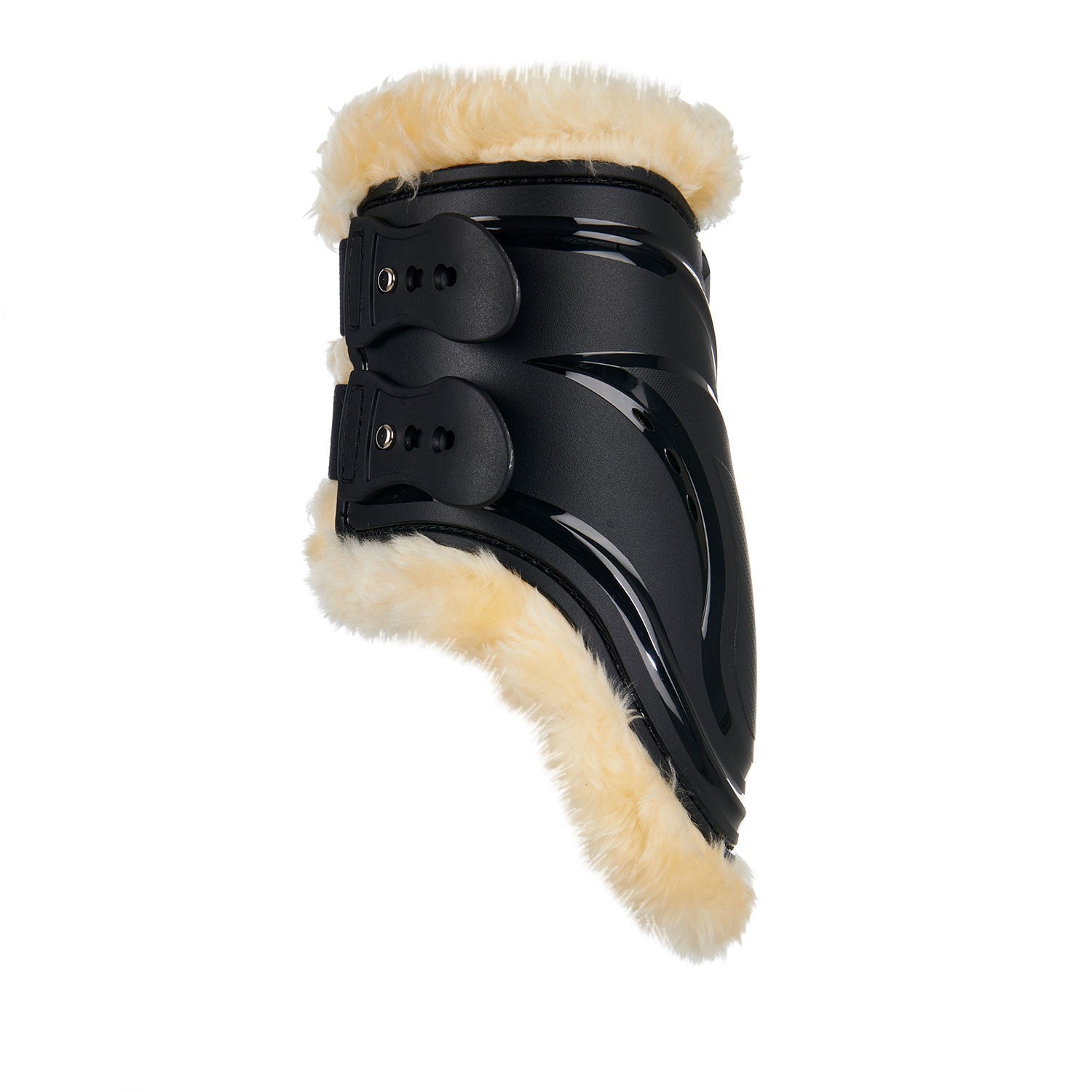 Fetlock boots in polyurethane with synthetic lambskin