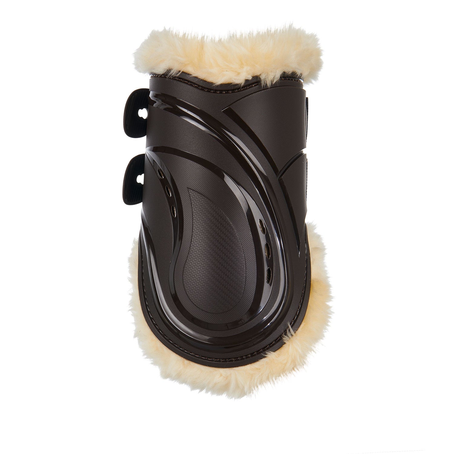 Equestro Fetlock boots in polyurethane with synthetic lambskin