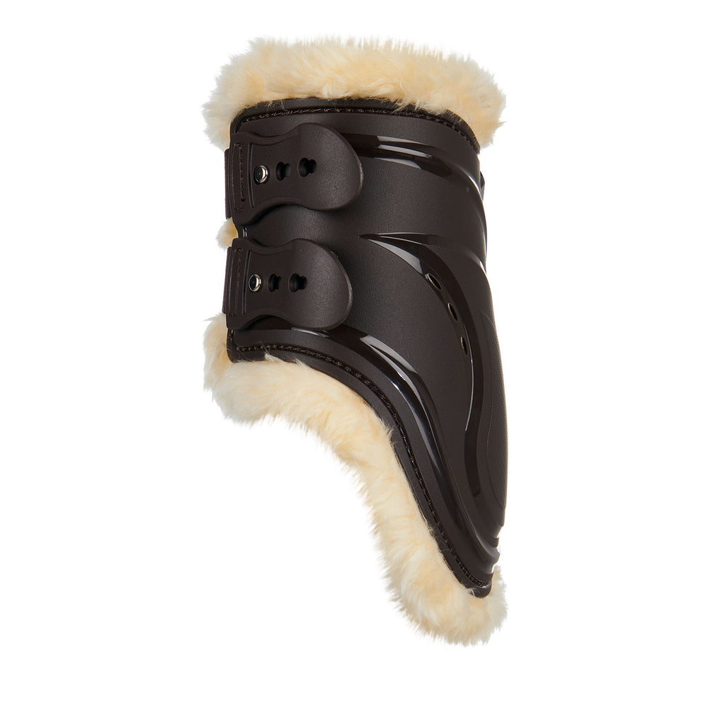 Fetlock boots in polyurethane with synthetic lambskin