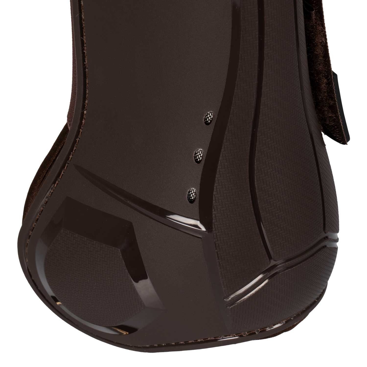 Anatomical tendon boots  with double hook-and-loop fasteners