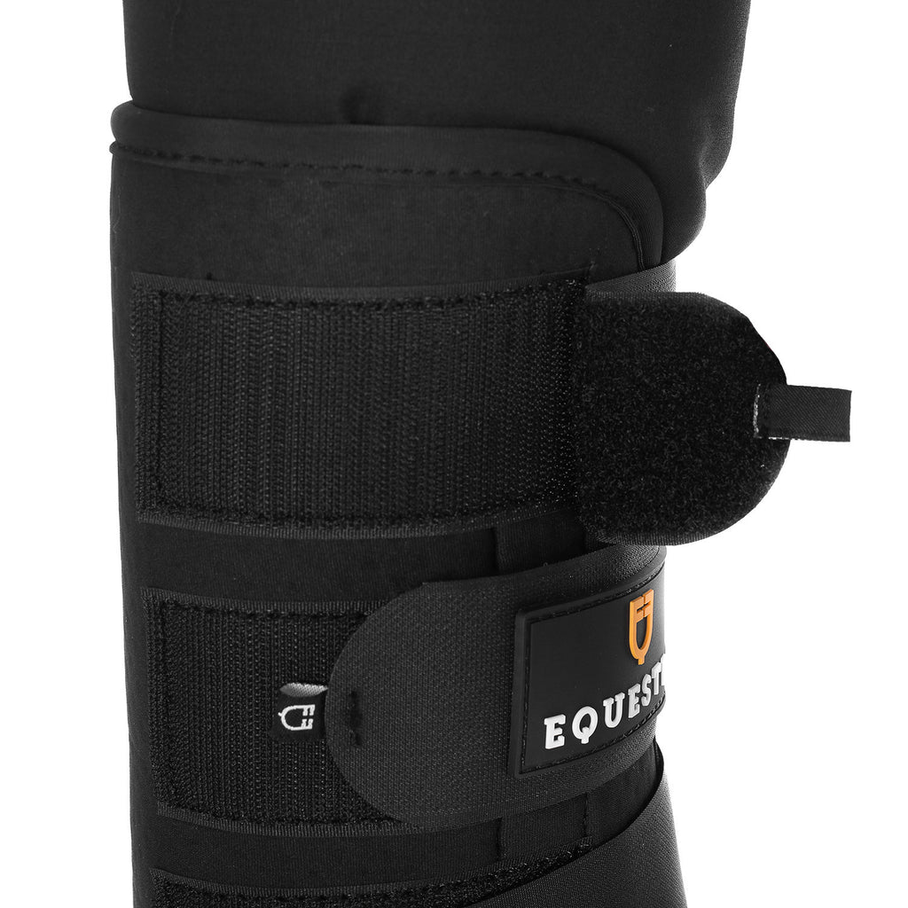 Padded stable boots with hook-and-loop closure