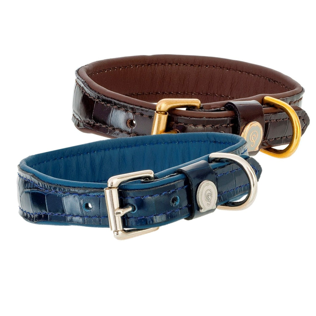 Otto Schumacher Croco Optic Leather Dog Collar