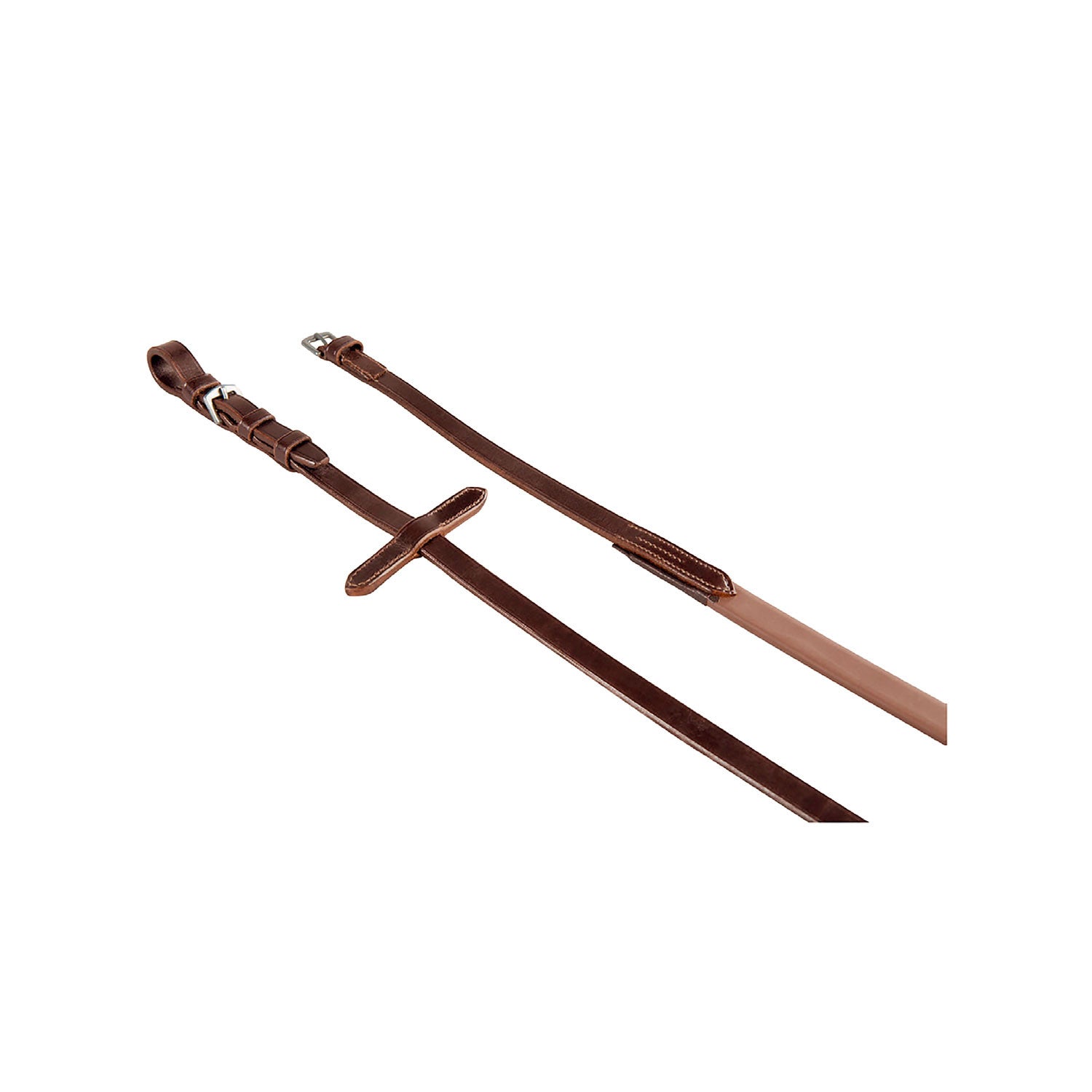 Equestro Reins in leather and smooth rubber