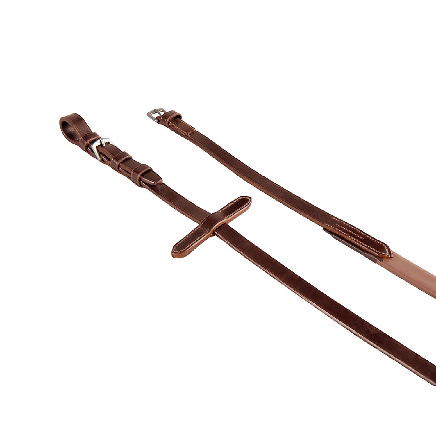 Reins in leather and smooth rubber