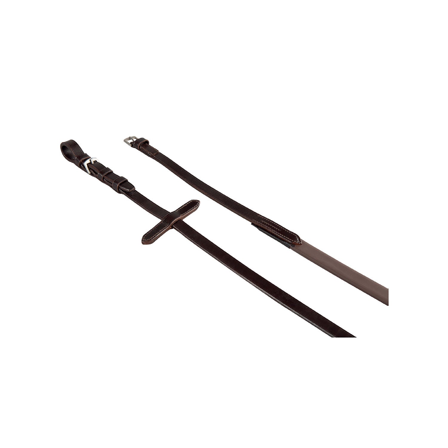 Equestro Reins in leather and smooth rubber