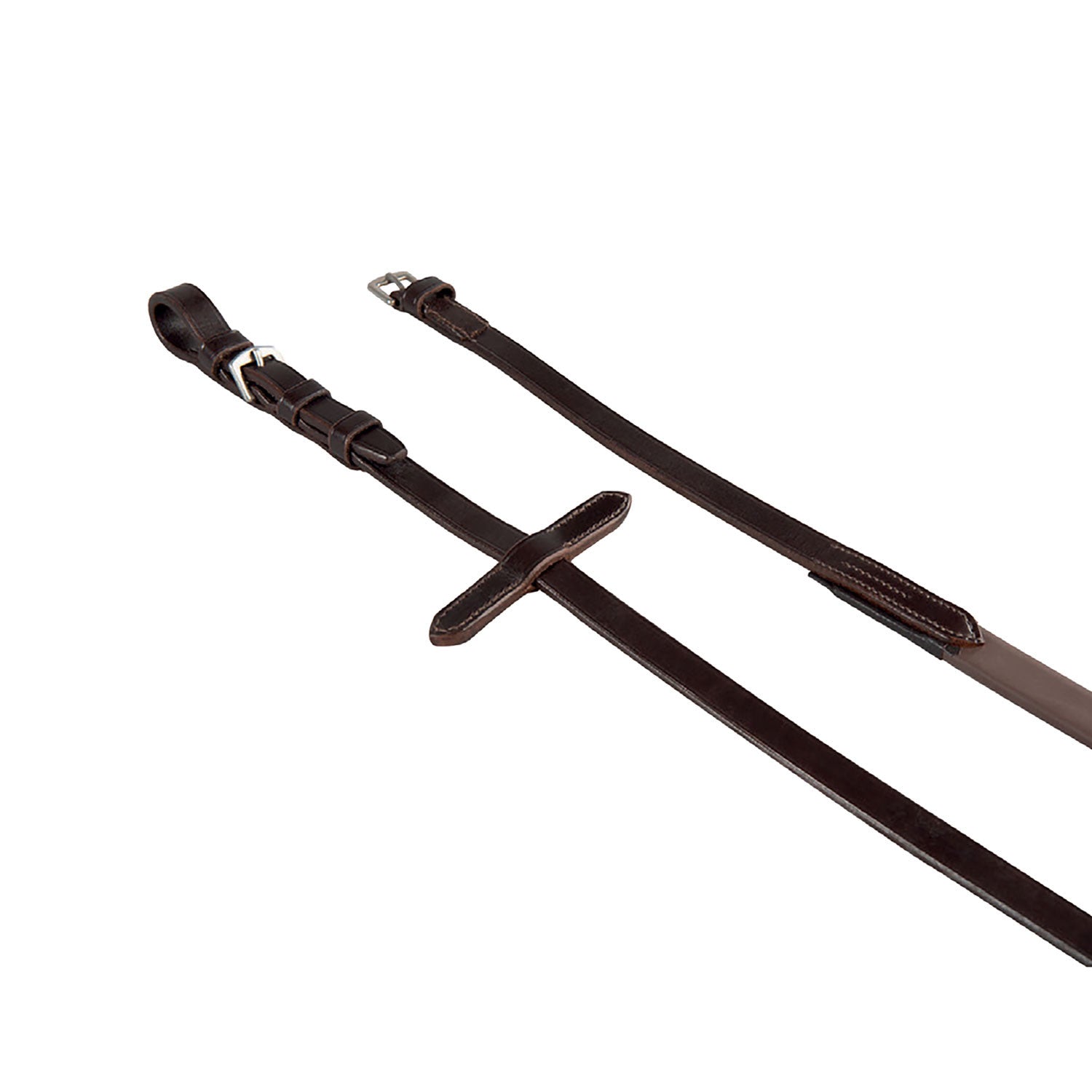 Reins in leather and smooth rubber