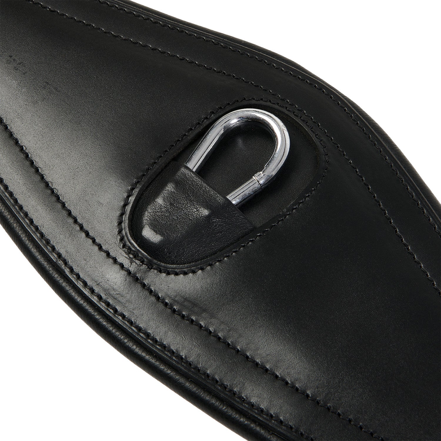 Leather jumping girth with elastic bands