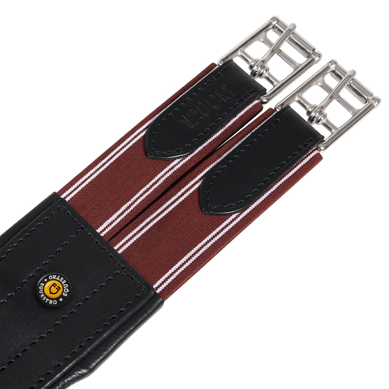 Leather jumping girth with elastic bands