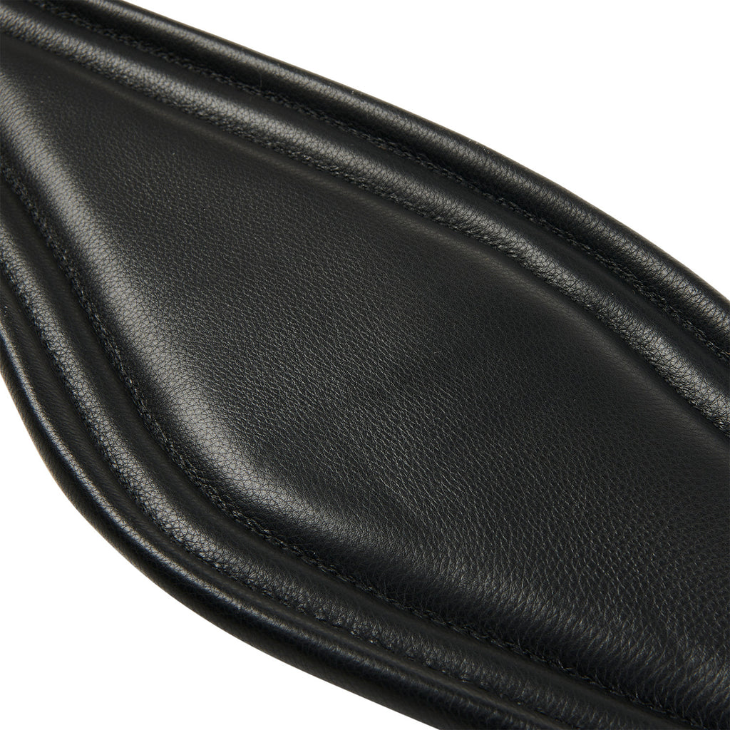 Leather jumping girth with elastic bands