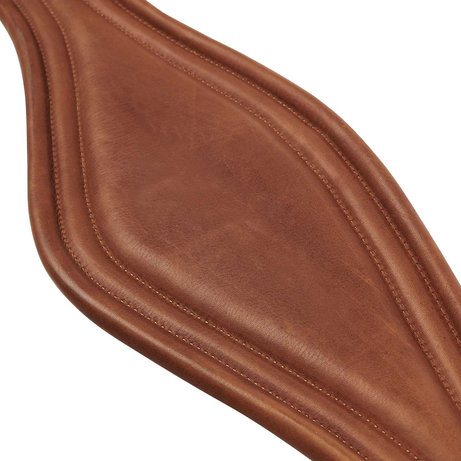 Leather jumping girth with elastic bands