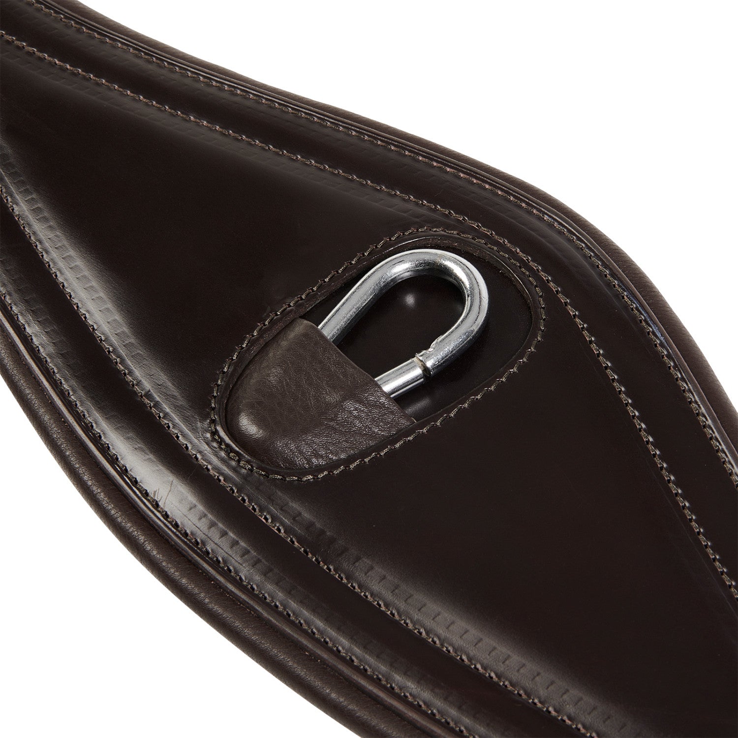 Leather jumping girth with elastic bands