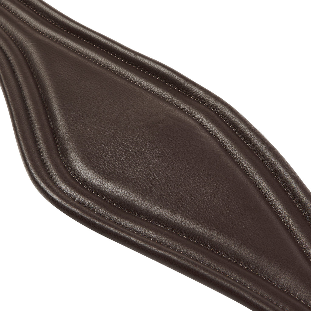 Leather jumping girth with elastic bands