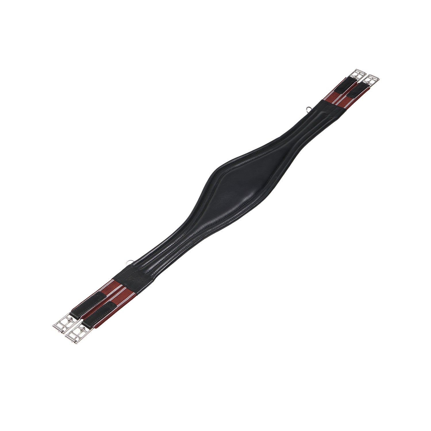 Leather jumping girth with elastic bands