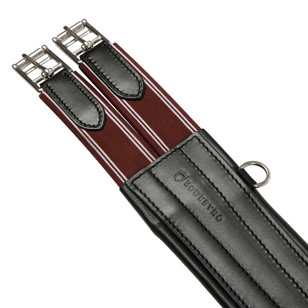Leather jumping girth with elastic bands