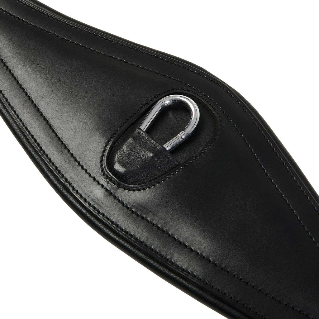 Leather jumping girth with elastic bands