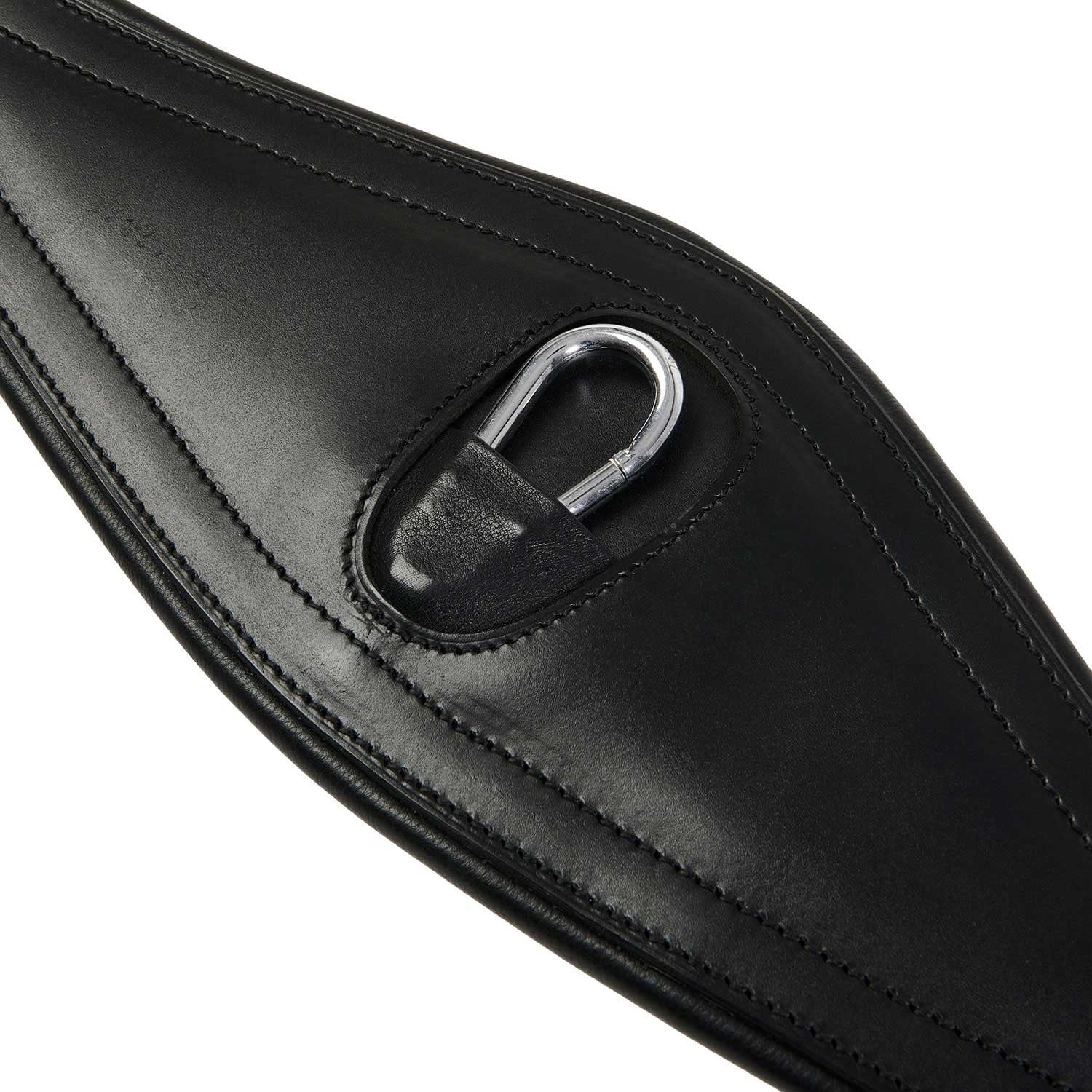 Leather jumping girth with elastic bands