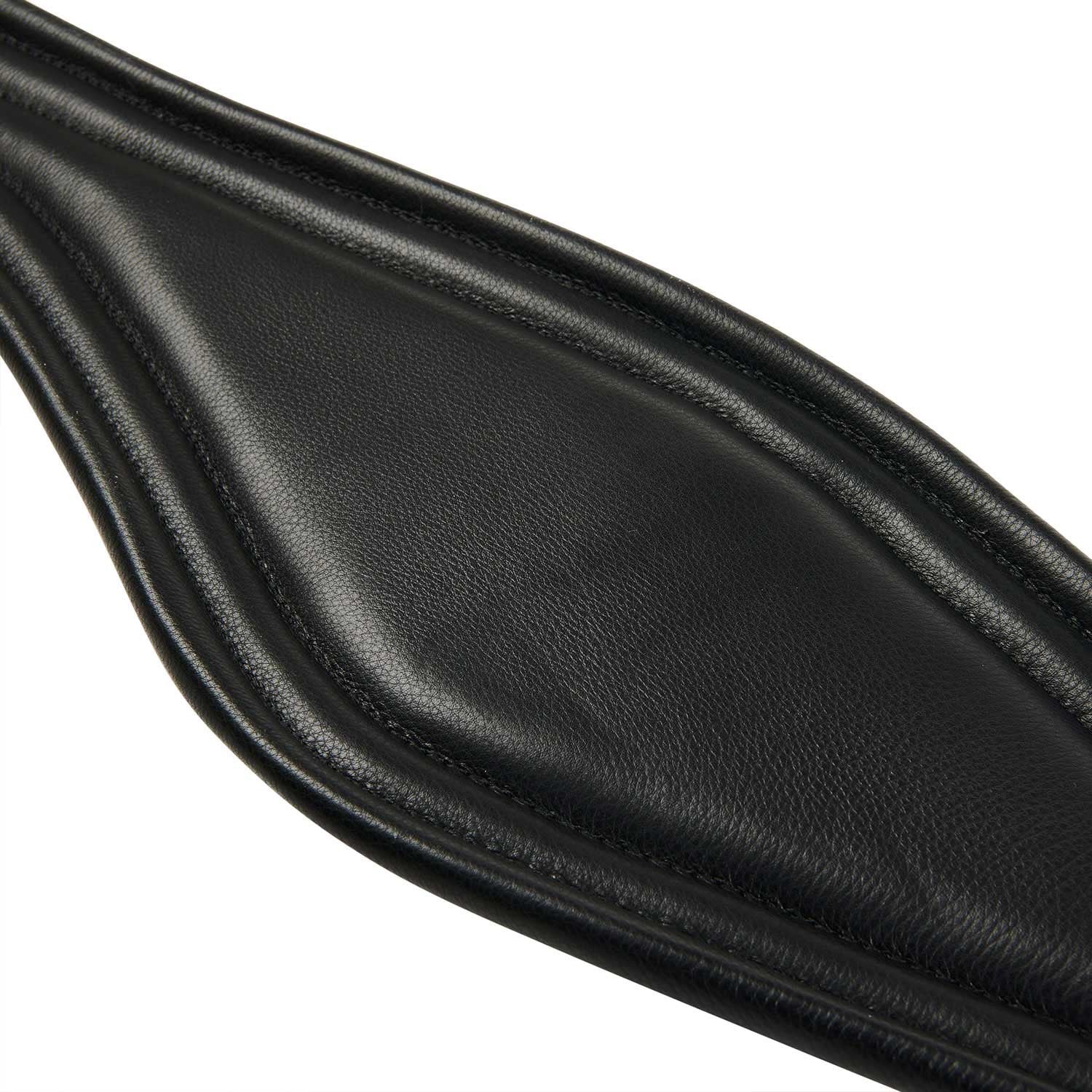 Leather jumping girth with elastic bands