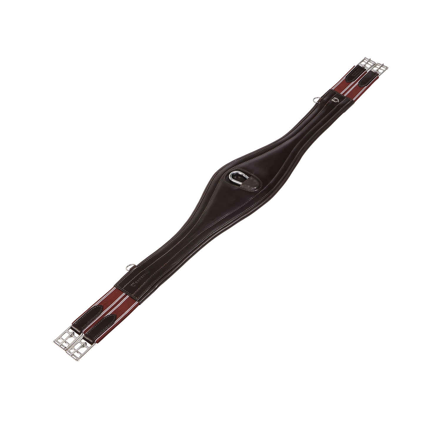 Equestro Leather jumping girth with elastic bands