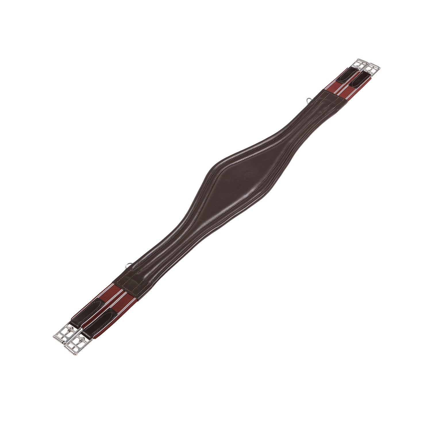 Leather jumping girth with elastic bands