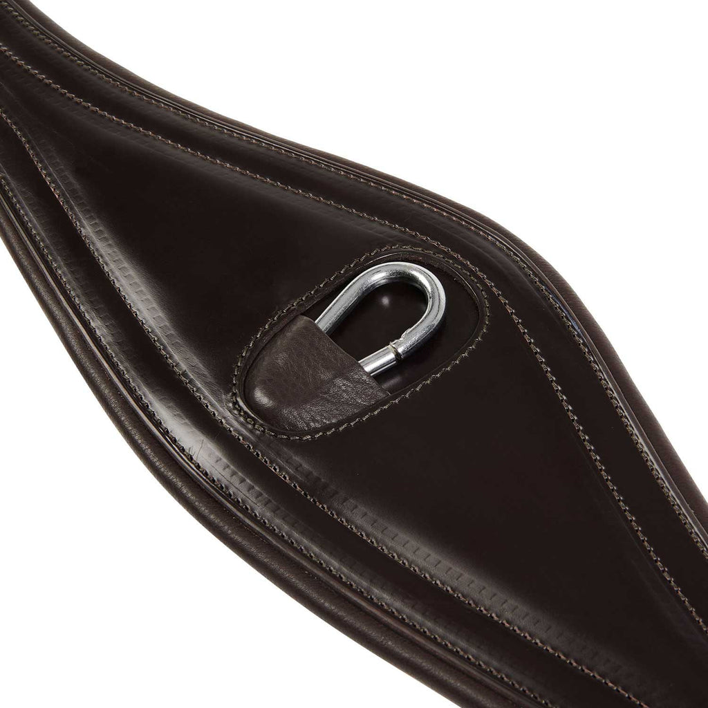 Leather jumping girth with elastic bands