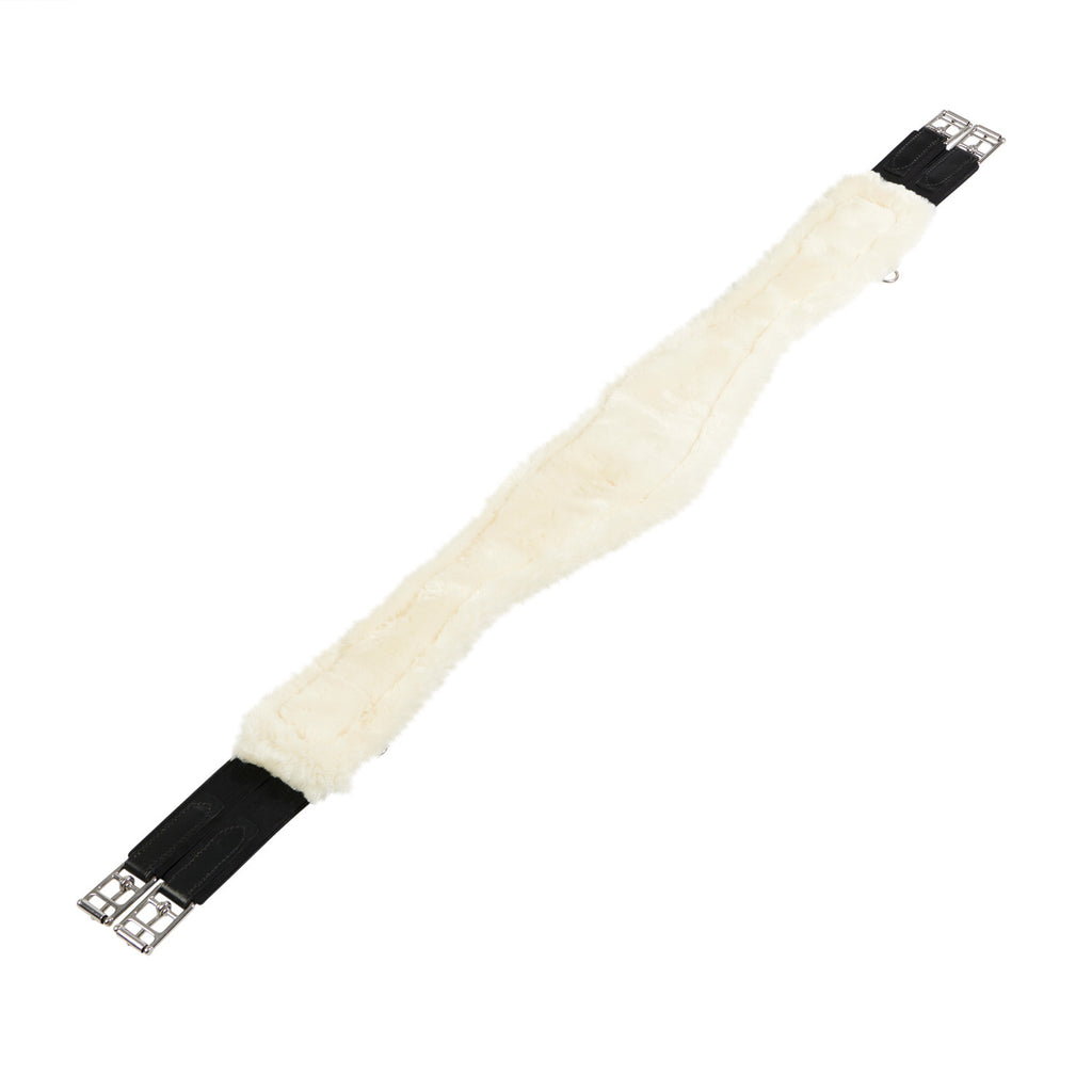 Jumping girth with synthetic lambskin
