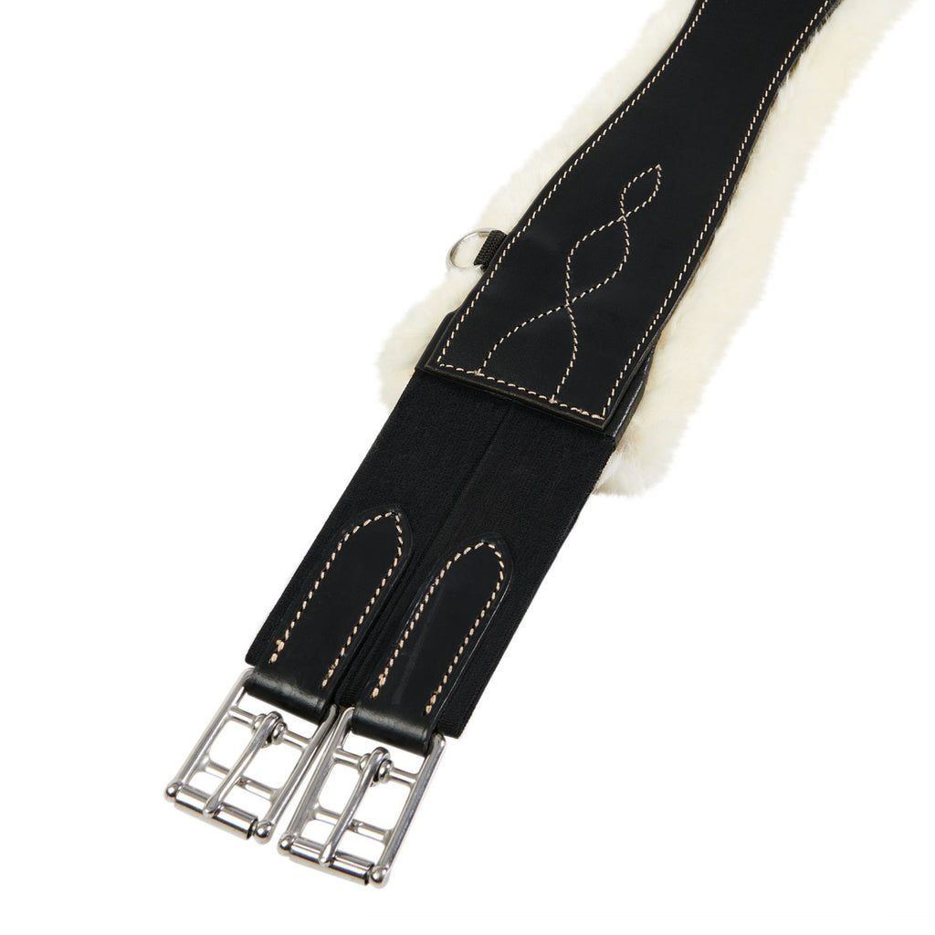 Jumping girth with synthetic lambskin