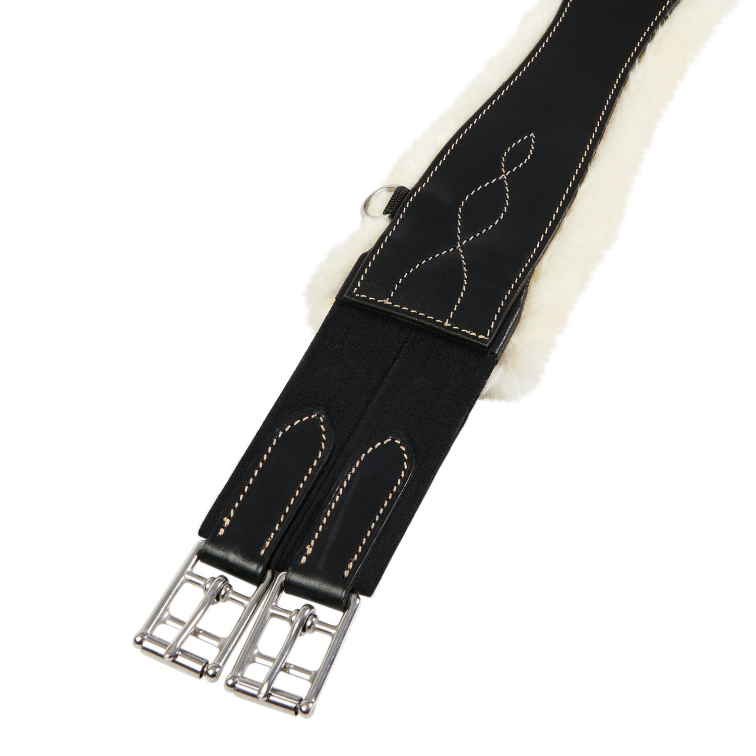 Jumping girth with synthetic lambskin