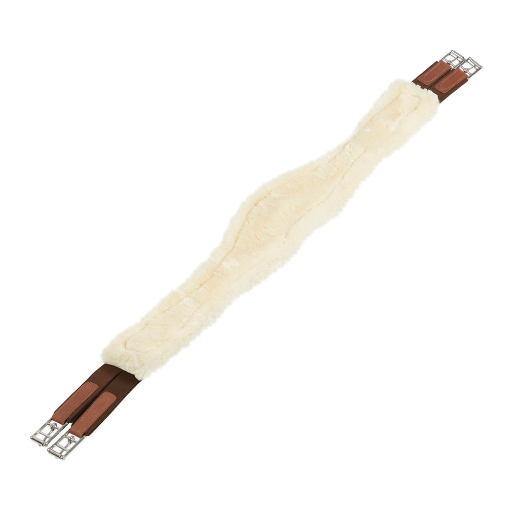 Jumping girth with synthetic lambskin