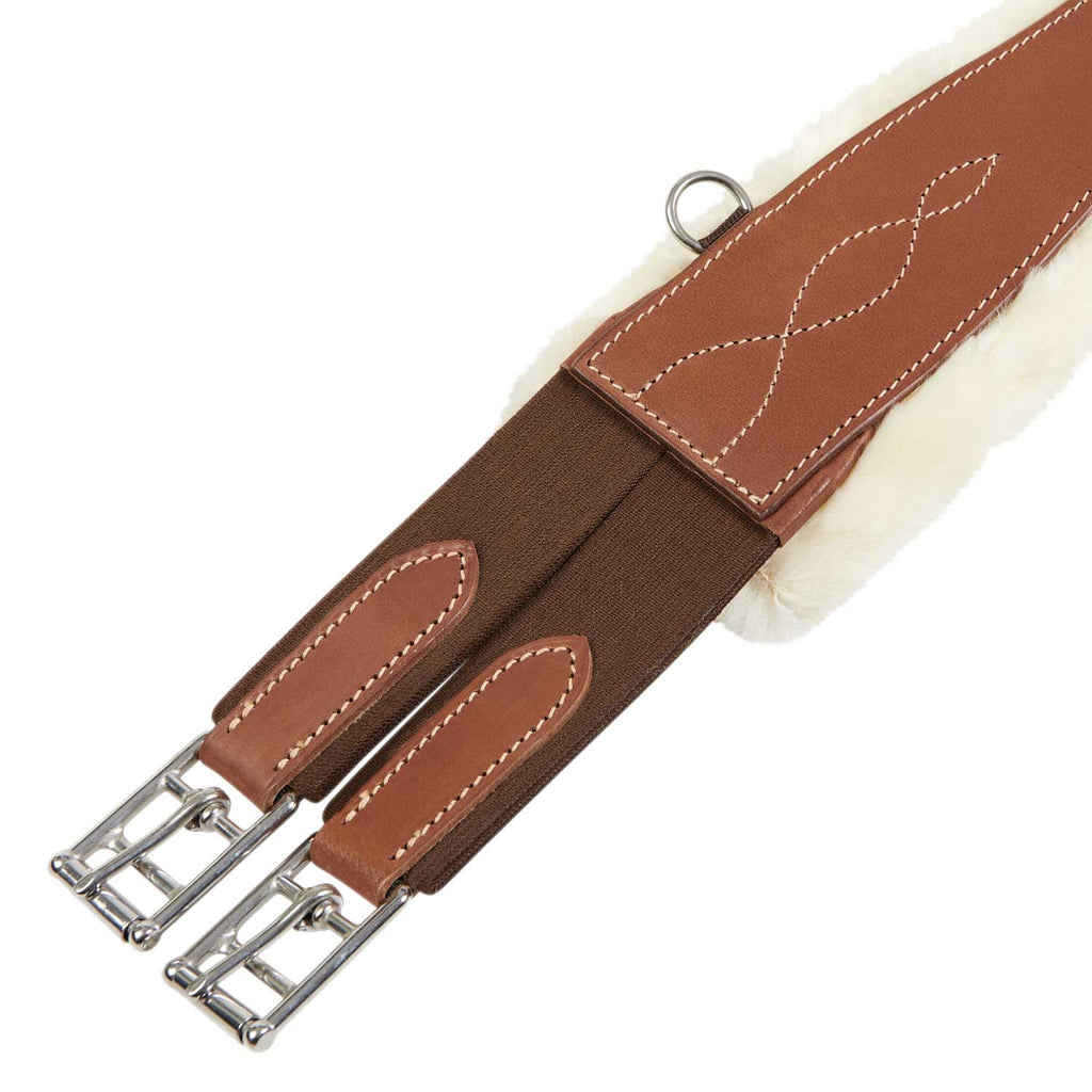 Jumping girth with synthetic lambskin