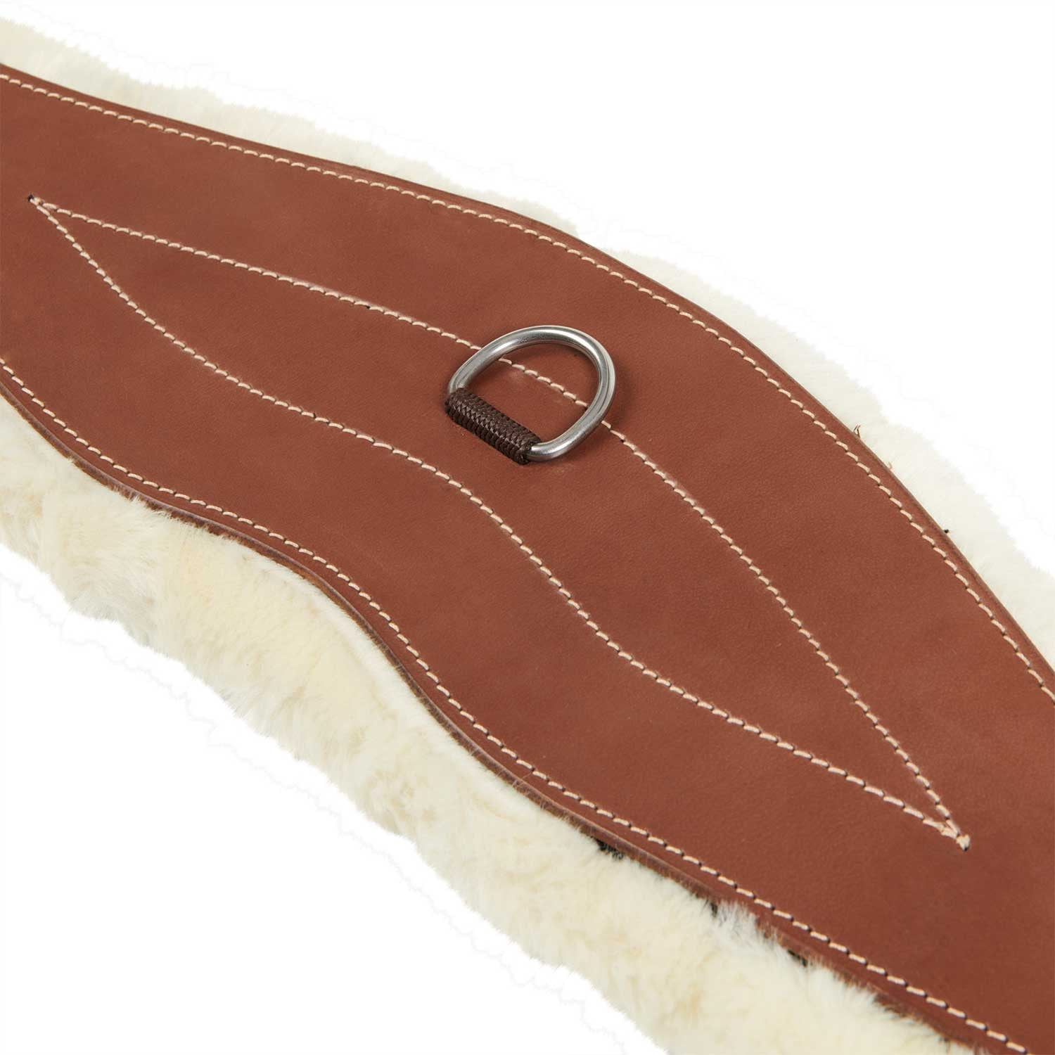 Jumping girth with synthetic lambskin