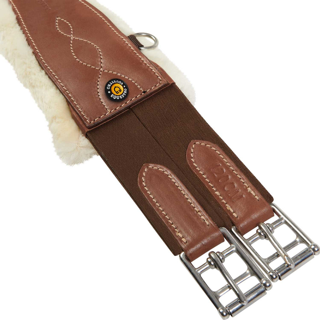 Jumping girth with synthetic lambskin