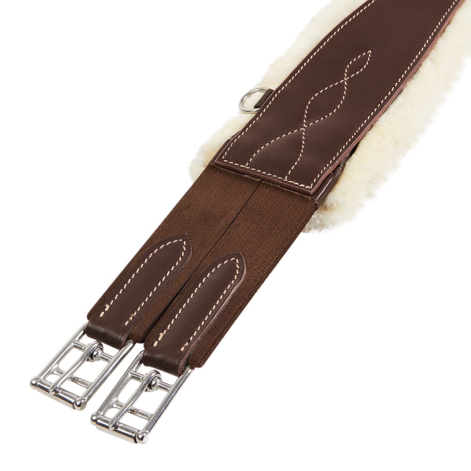 Jumping girth with synthetic lambskin