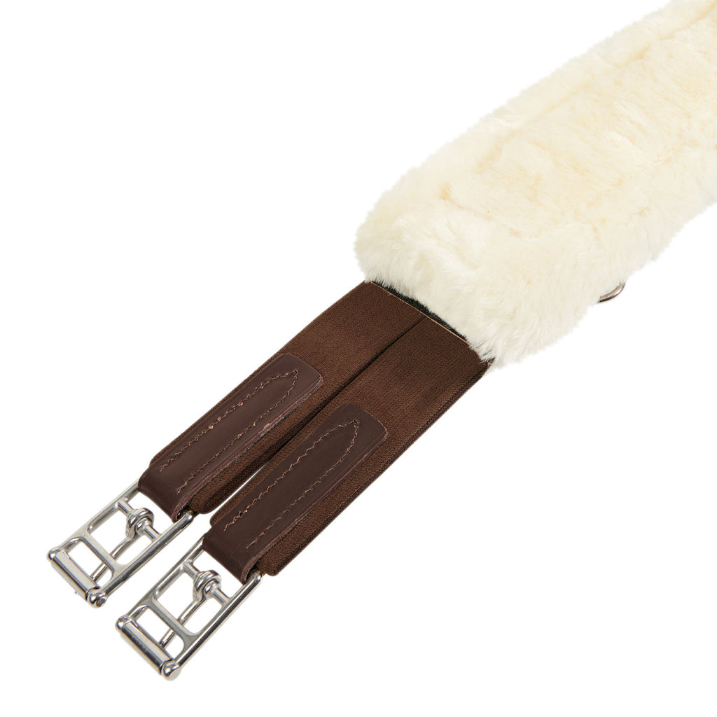 Jumping girth with synthetic lambskin