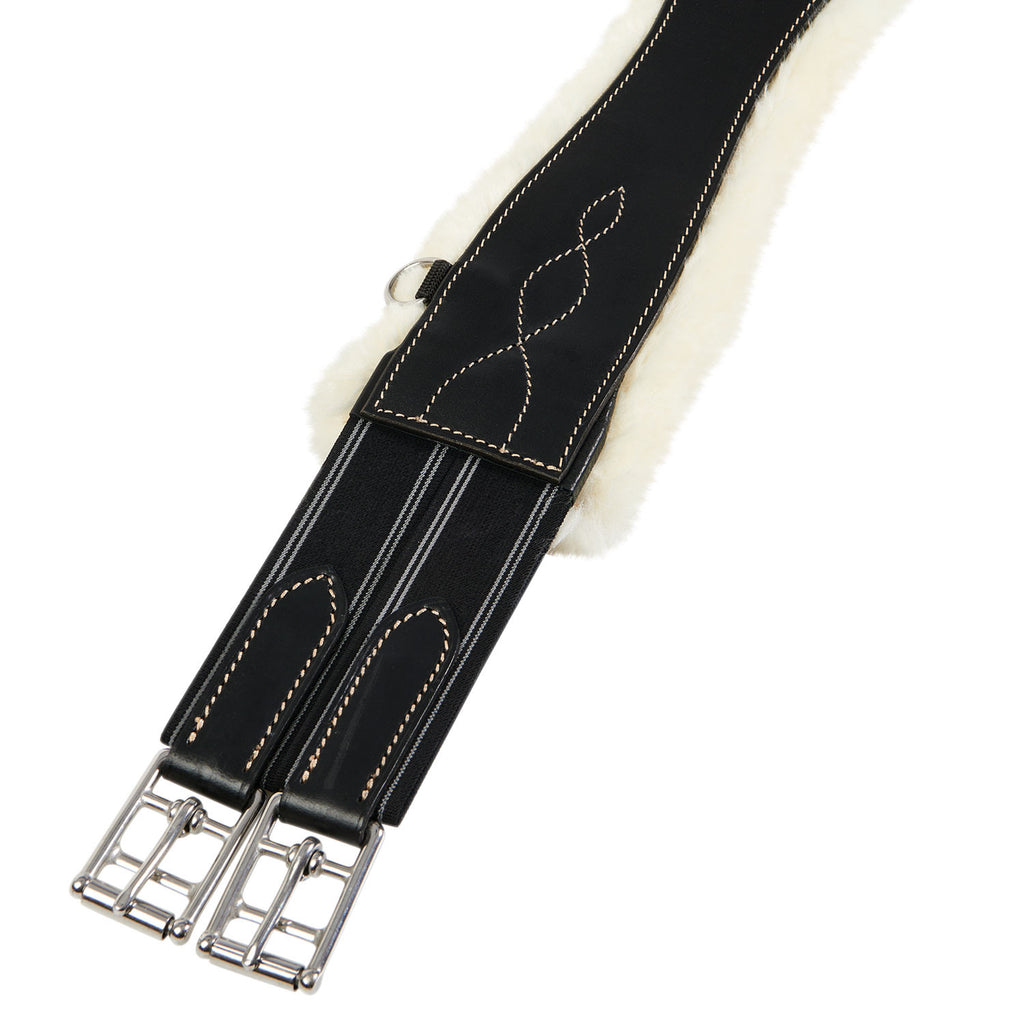 Jumping girth with synthetic lambskin
