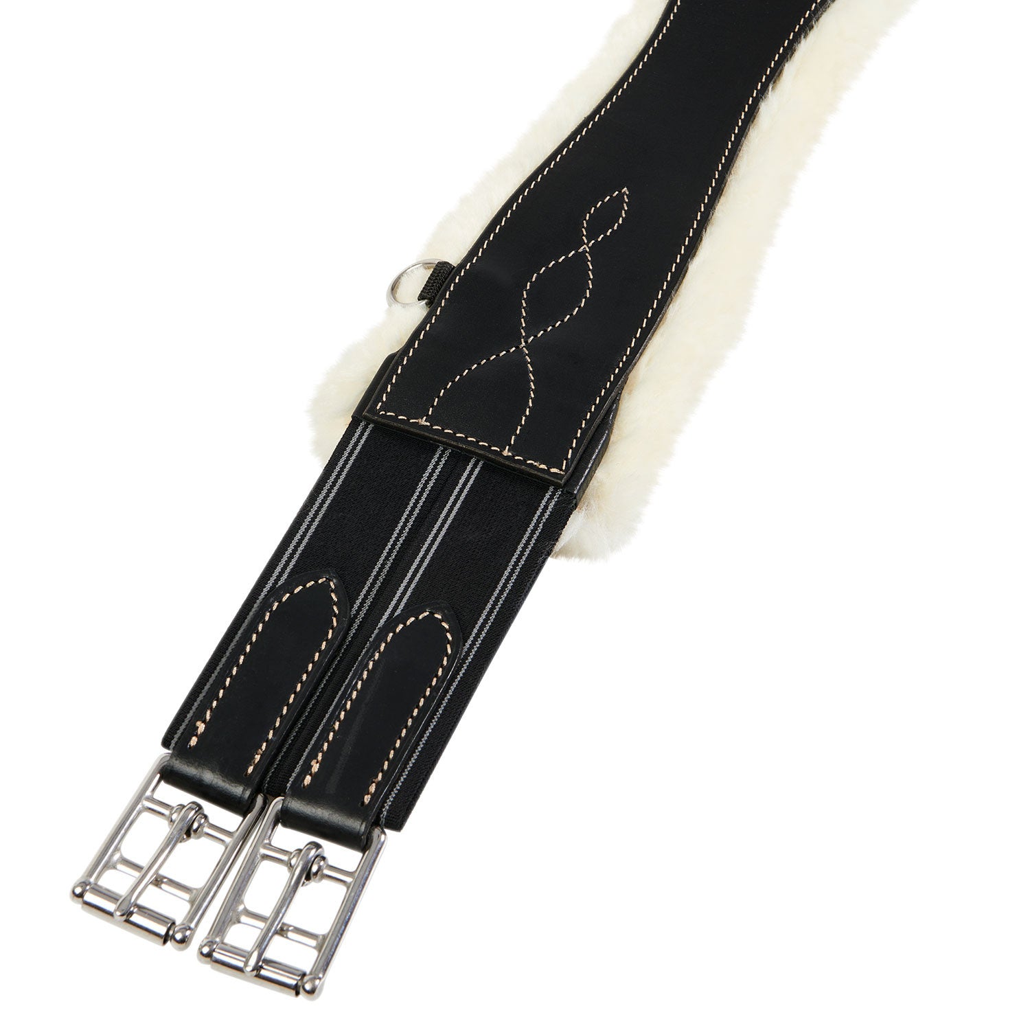 Jumping girth with synthetic lambskin